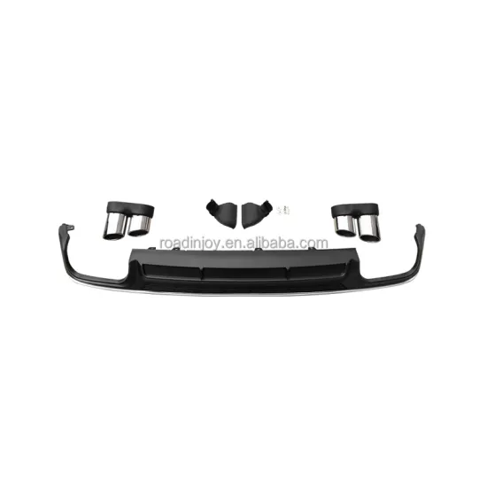 Auto Rear Bumper Black Diffuser with Tailpipe for Audi A6 2019-2022 S-Line/Sport
