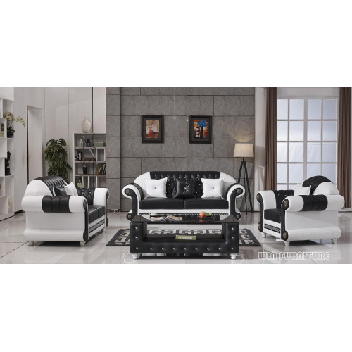 European Style Crystal Tufted Black Sofa combination