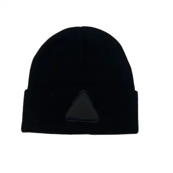 Black Unisex Acrylic Cuffed Beanie with Custom Logo Patch