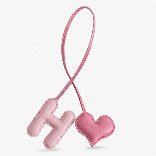Sheepskin Letter Heart Keychain Luxurious Fashion Accessory