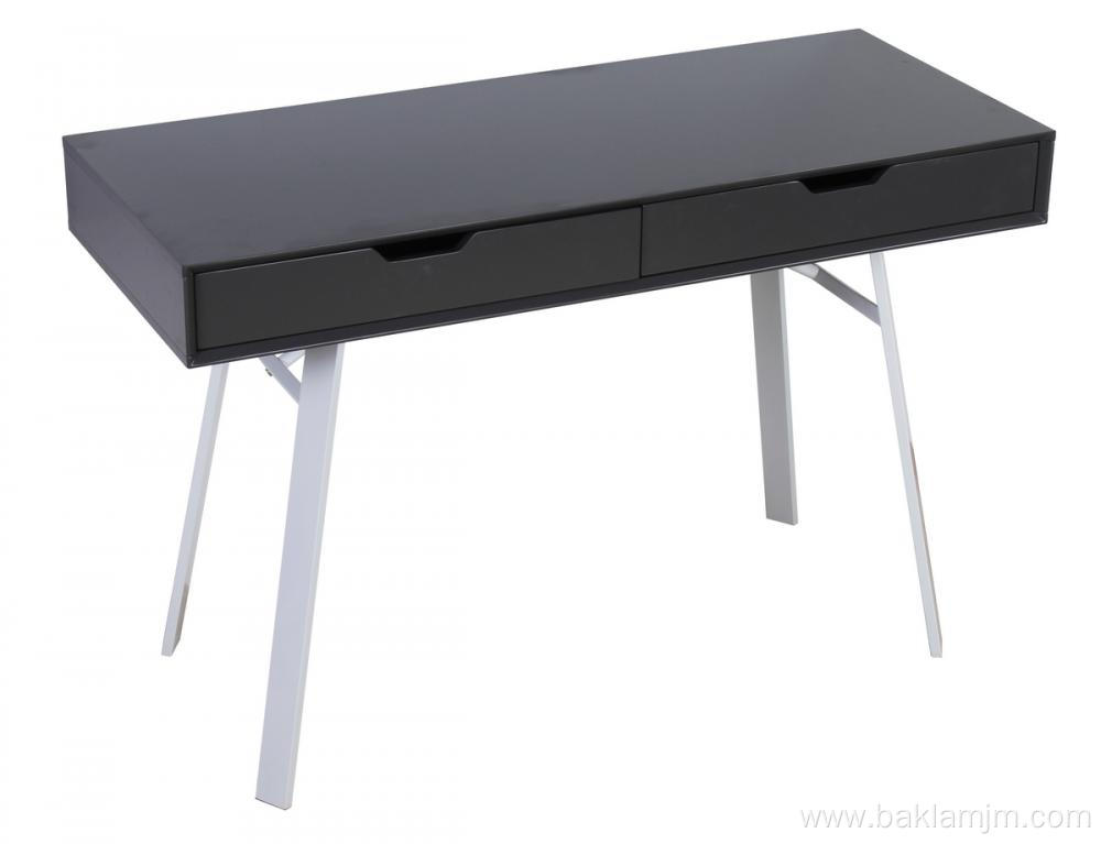 Modern black desk with drawers