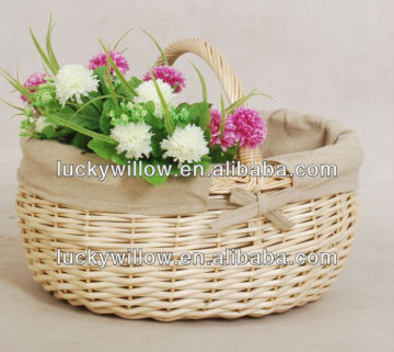 small round basket for flowers