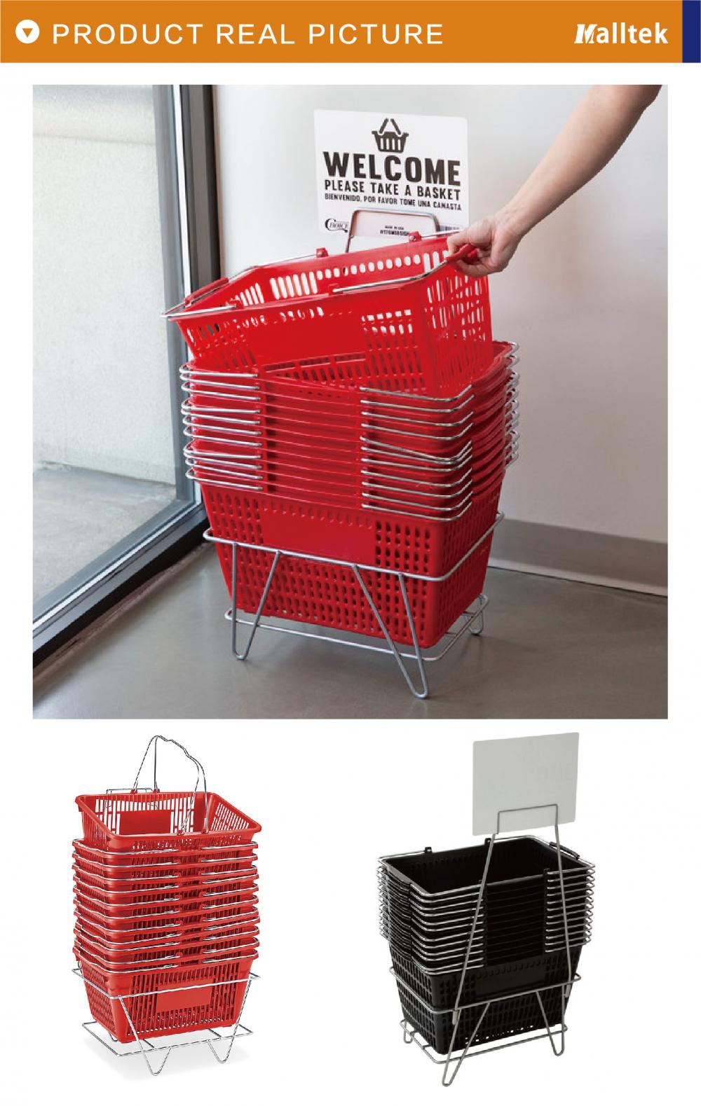 Metal Wire Basket Holder for Retail Store Shopping Baskets