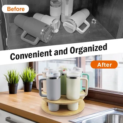 Rotatable Stanley Cup Organizer for Kitchen Cabinets