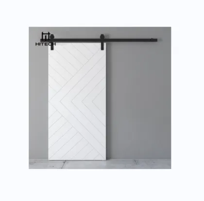Hitech White Modern House Interior Double Sliding Barn Door Wardrobe Closet