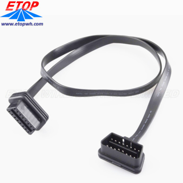 Custom Mold Right Angle OBD2 Flat Cable