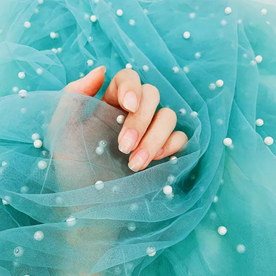 180cm*100cm/pc Beautiful Pearl Tulle Fabric Practical Clothing Veil Decoration Material DIY Handcraft Sewing Mesh Supplies