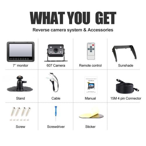 Wired Backup Camera Kit Heavy Duty Vehicle Carmera