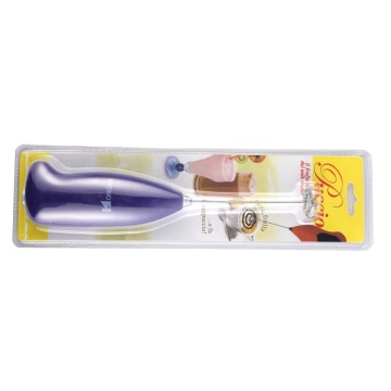Stainless Steel Handheld Battery Operated Milk Frother with Plastic Handle