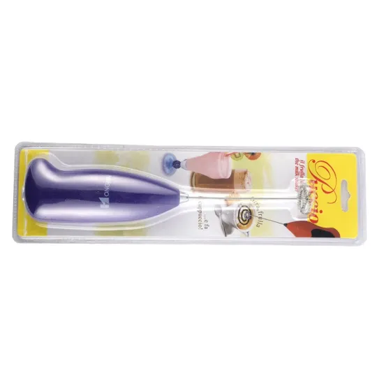 Stainless Steel Handheld Battery Operated Milk Frother with Plastic Handle