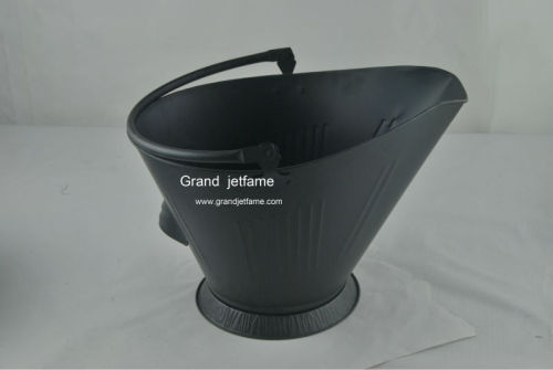 fireplace matte black iron coal bucket