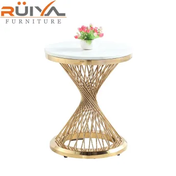Modern Gold Metal Side Table - Luxury High-End Design