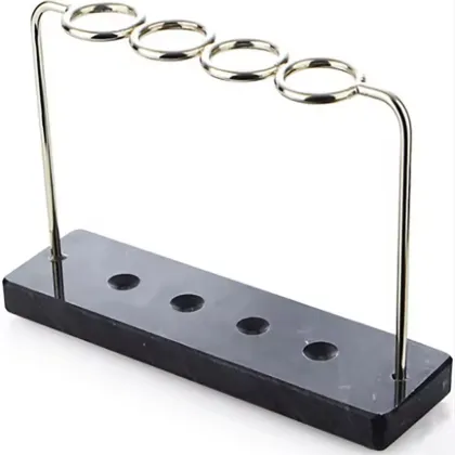 Handcrafted Marble and Brass Makeup Brush and Lipstick Stand