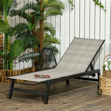 Adjustable Weatherproof Rattan Outdoor Sunlounger Aluminium Beach Lounger