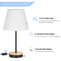 Nightstand Desk Lamps with White Fabric Lampshade