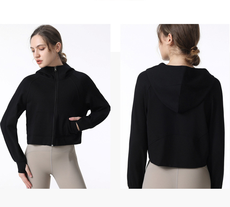 Nouvelle arrivée à sweat à veste d&#39;équitation pour femmes en coton noir