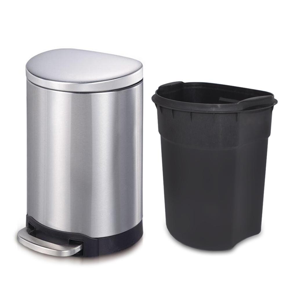 Durable stainless steel trash can with lid