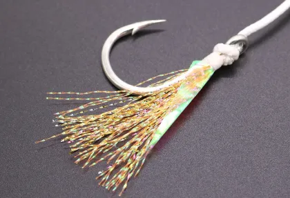 Mustad Slow Jigging Assist Hook Kit with Feather PE Line and Metal Jig