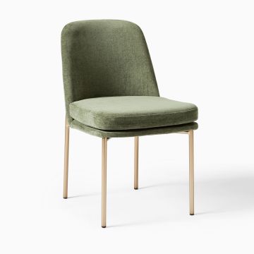 Modern Iron Frame Linen Dining Chair