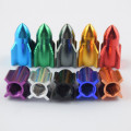 Rocket shaped dust cap colorful car valve cap