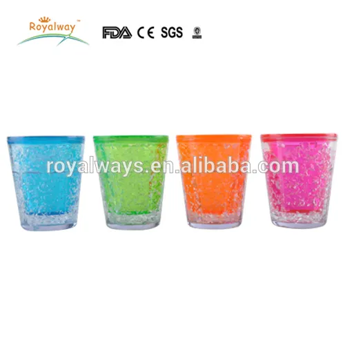 Hot selling plastic double wall freeze gel shot glass