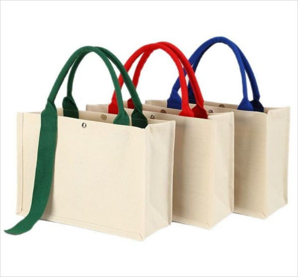 ถุงช้อปปิ้งผ้าใบที่นำกลับมาใช้ใหม่ได้ Custom Reusable Canvas Shopping Bag