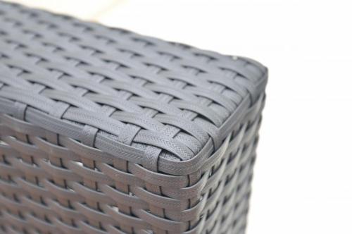 5pcs rattan e sofá preto de alumínio