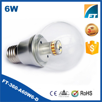 FT-360-A60W6-D 6W E27 AC100-240V Dimmable LED BULB