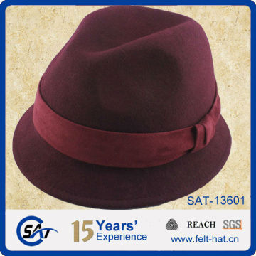 fashion red bucket hat, pure wool felt gentle hat
