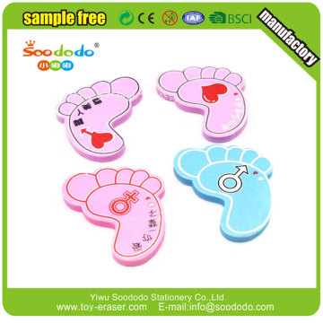 School 3d feet shaped erasers