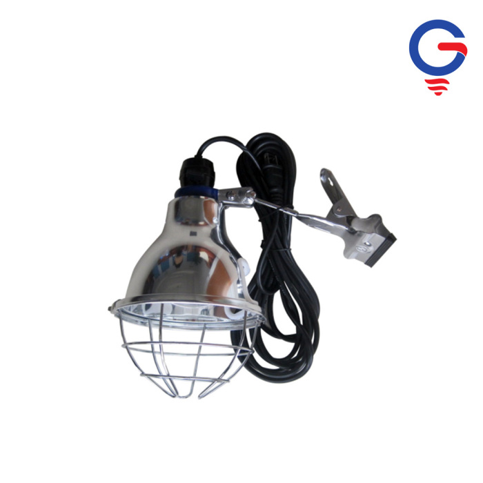 Clip-On Silver Infrared Heat Lamp with Guard