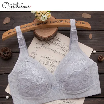Women soft cup bra lace wireless padded bra