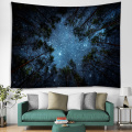 Sternenhimmel Wandbehang Galaxy Nachthimmel Wandbehang Wald Tapisserie Wandbehang Baum Wandkunst für Wohnzimmer Schlafzimmer D