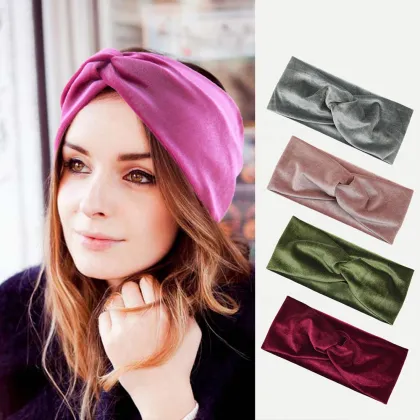 Velvet Cross Headband for Warm Ear Protection and Yoga Accessories