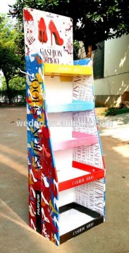 Supermarket chainstore multi-shelves cardboard display stand