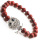 Red Jasper 8MM Round Beads Stretch Gemstone Bracelet with Diamante alloy Owl Piece