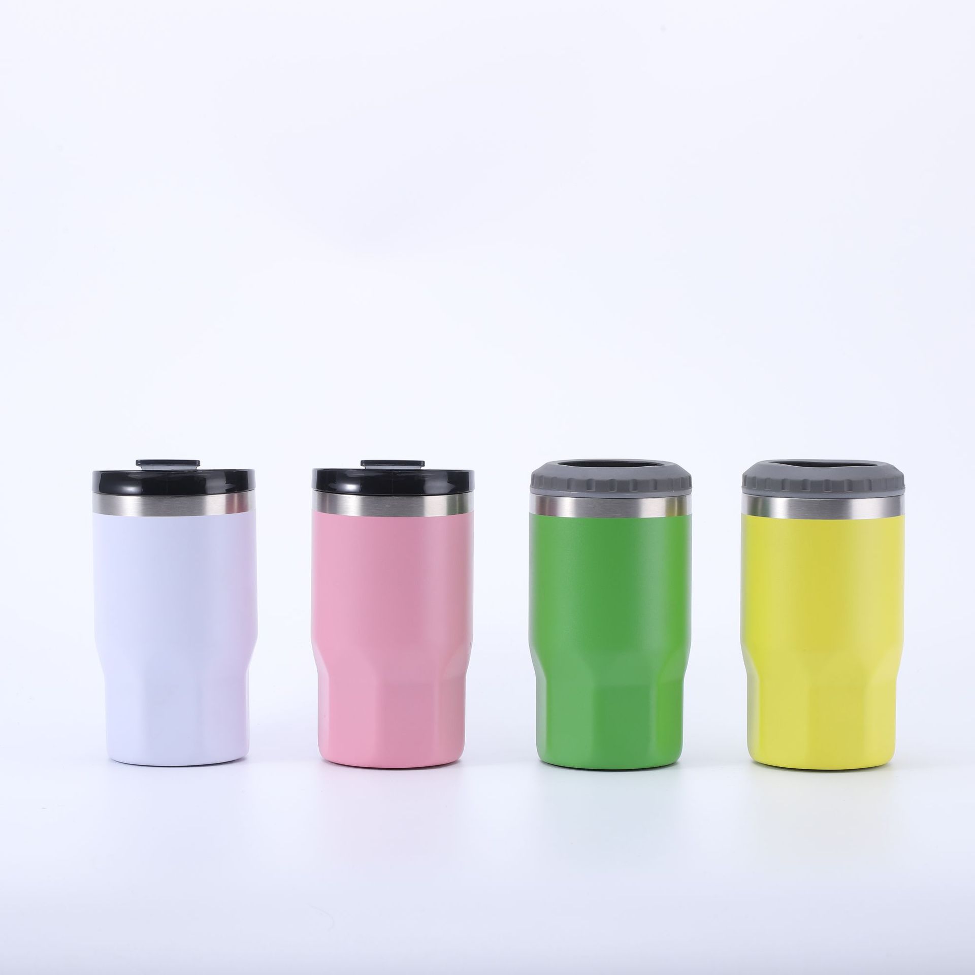 Double lid portable cold coffee cup