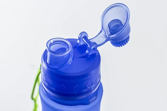 Foldable Silicone Sports Bottle With Nozzle Lid