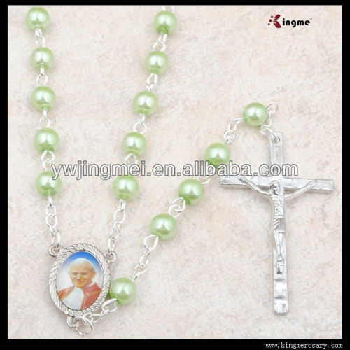 chained glass pearl necklace