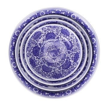 Jingdezhen Blue and White Tangled Lotus Tableware Set - RZLE05-B-S-M-L-XL