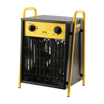 9KW Industrial Waterproof Fan Heater with Built-in Thermostat and Overheat Shut-off System: Ideal for Factory, Feedlot, and Shopping Mall Environments