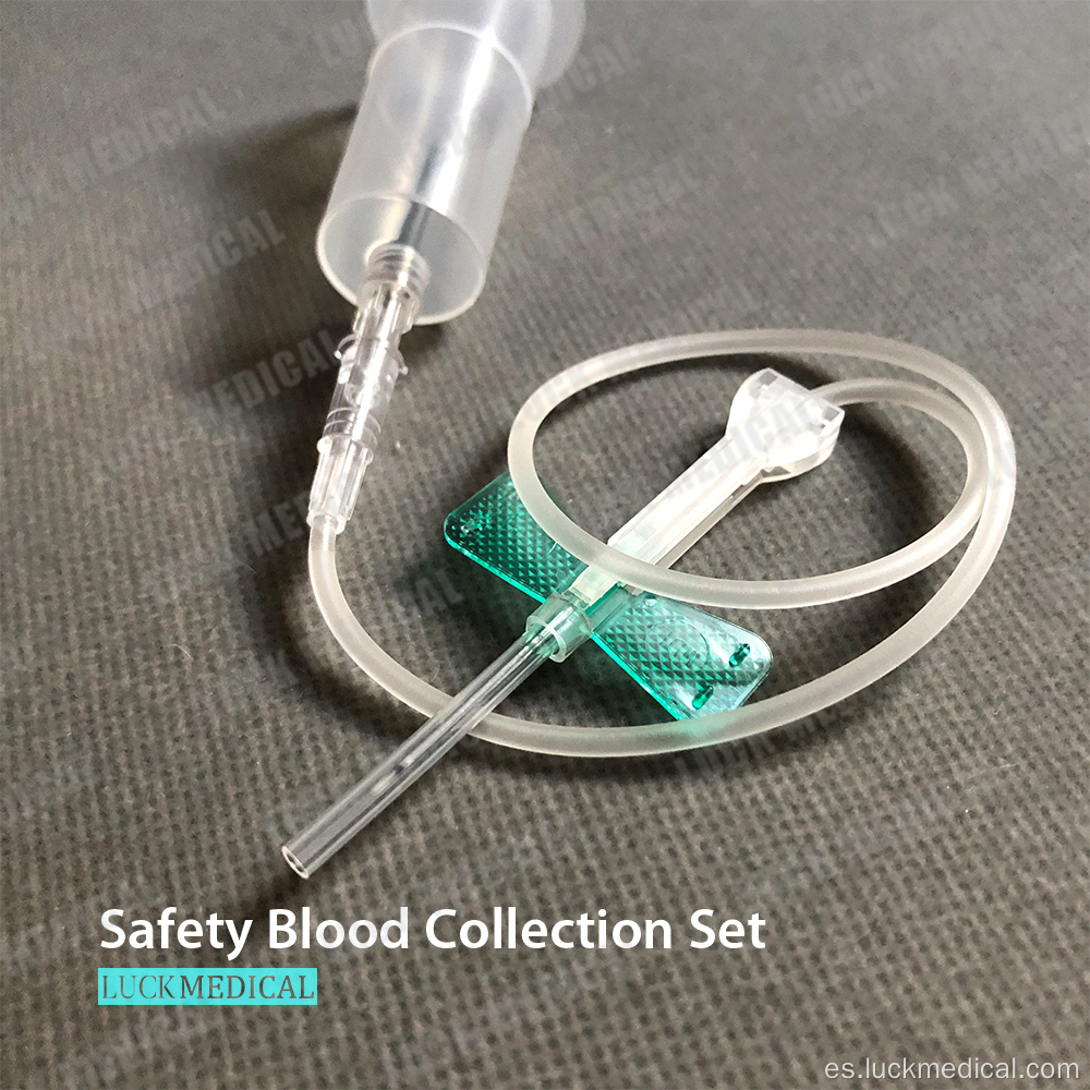 Conjunto de recolección de sangre de seguridad 21g/23g con titular