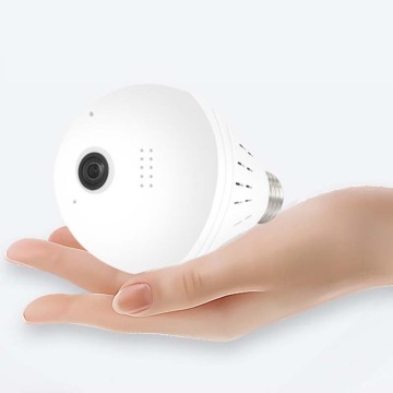 Rete wireless Panoramica 360 gradi Fisheye Sicurezza domestica Videosorveglianza Visione notturna Audio bidirezionale Lampadina intelligente con telecamera