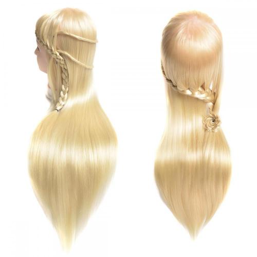 100% SYNTHETIC FIBER BLONDE COLOR MANNEQUIN HEAD FOR HAIRDRESSING PRATICE