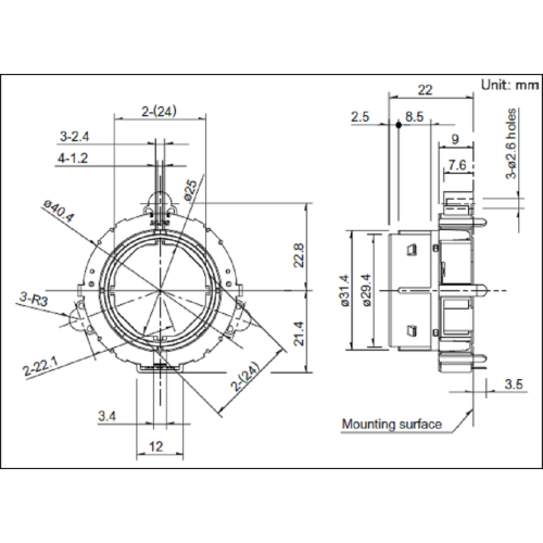 Ketik 40 encoder poros berongga