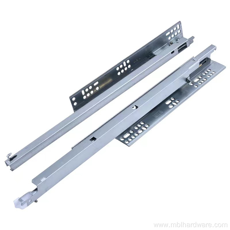 European three-section concealed drawer slide with handle
