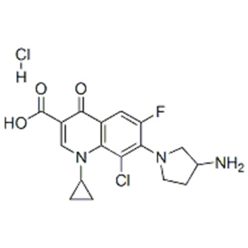 Kwas 3-chinolinokarboksylowy, chlorowodorek 7- (3-amino-1-pirolidynylo) -8-chloro-1-cyklopropylo-6-fluoro-1,4-dihydro-4-okso (1: 1) CAS 105956-99- 8