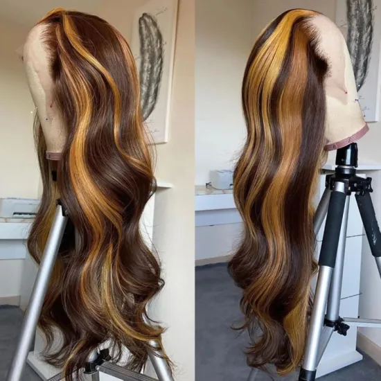 Wholesale Price Raw Virgin Unprocessed High Density Piano Color Human Hair Lace Wigs With Clips