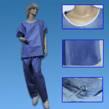 Disposable doctor medical scrub suit for men