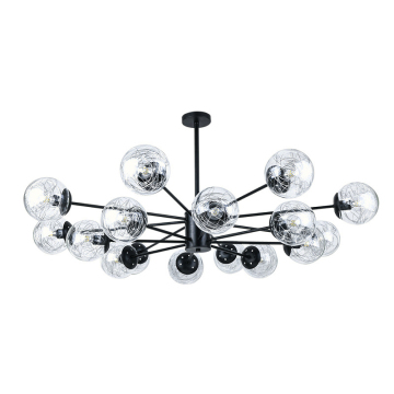 Modern Glass LED Chandelier Pendant Light - Black E27 70 GOLD K 360 30000